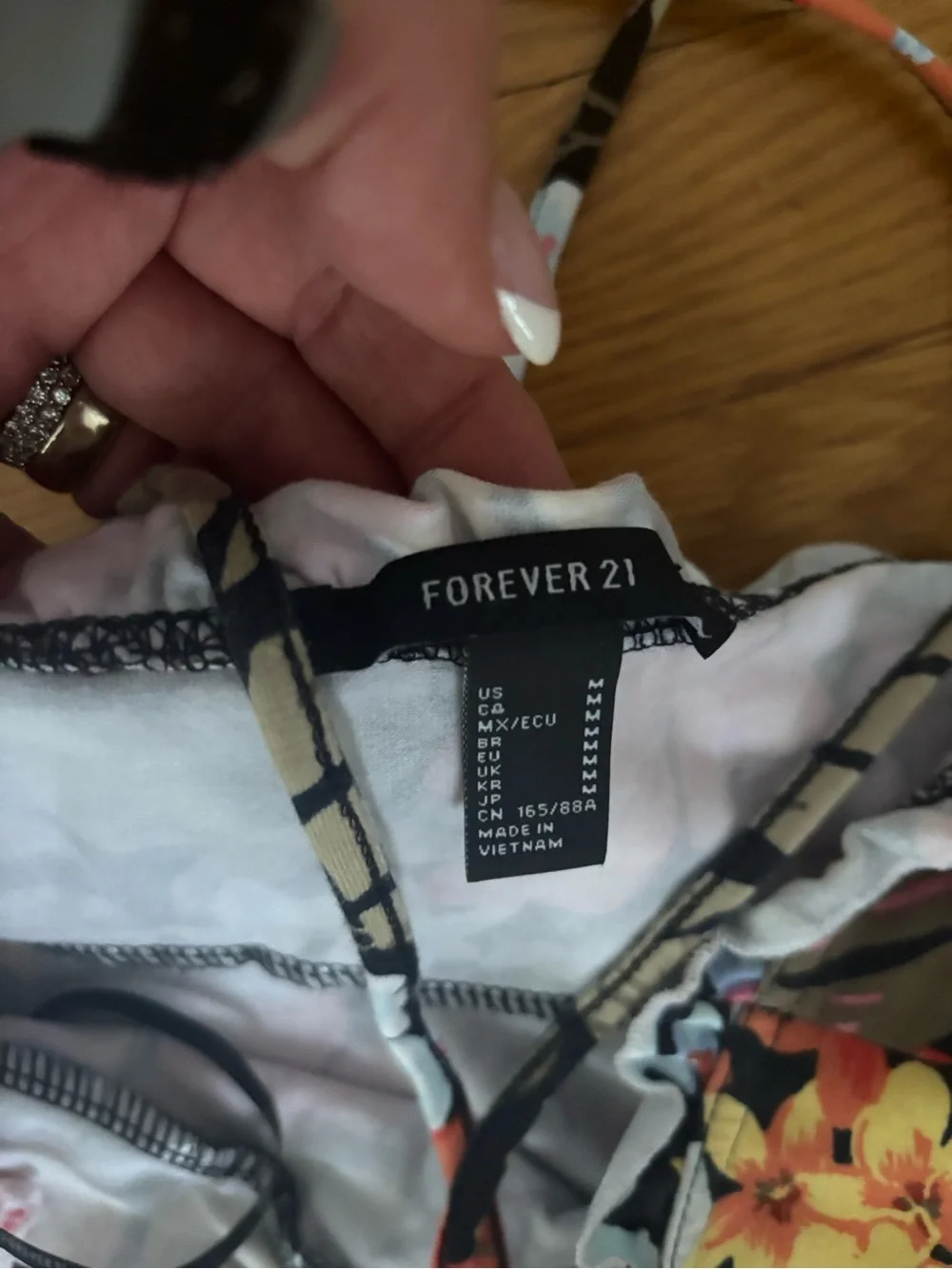 Forever 21 Black Floral A-Line Skirt with Multi-Colored Blooms